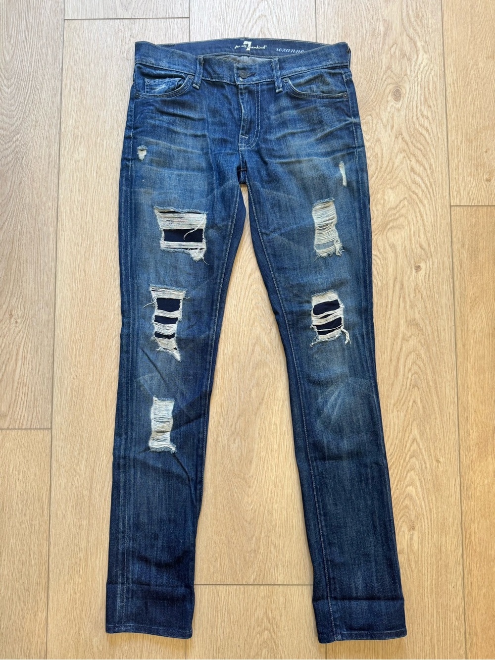7 For All Mankind Roxanne Jeans 🖤 | Distressed + Edgy Designer Denim